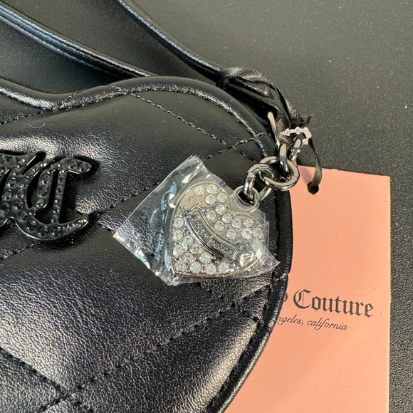 Juicy Couture Black Liquorice Faux Leather Heart Zip Around Purse Wallet - NWT - Picture 8 of 8